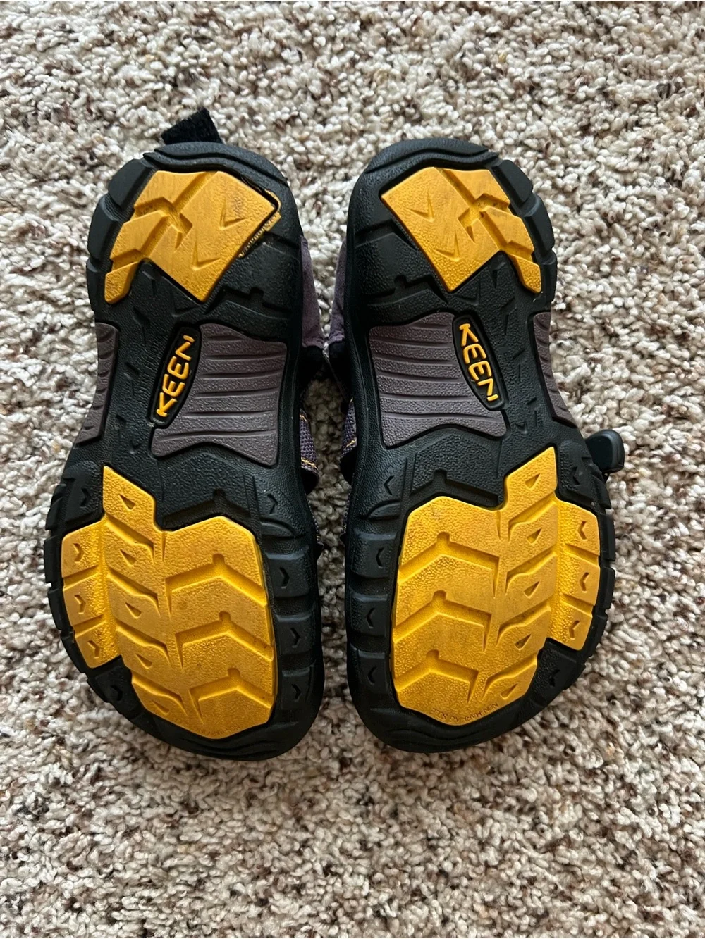 KEEN Kids Purple Sandals with Yellow Accents